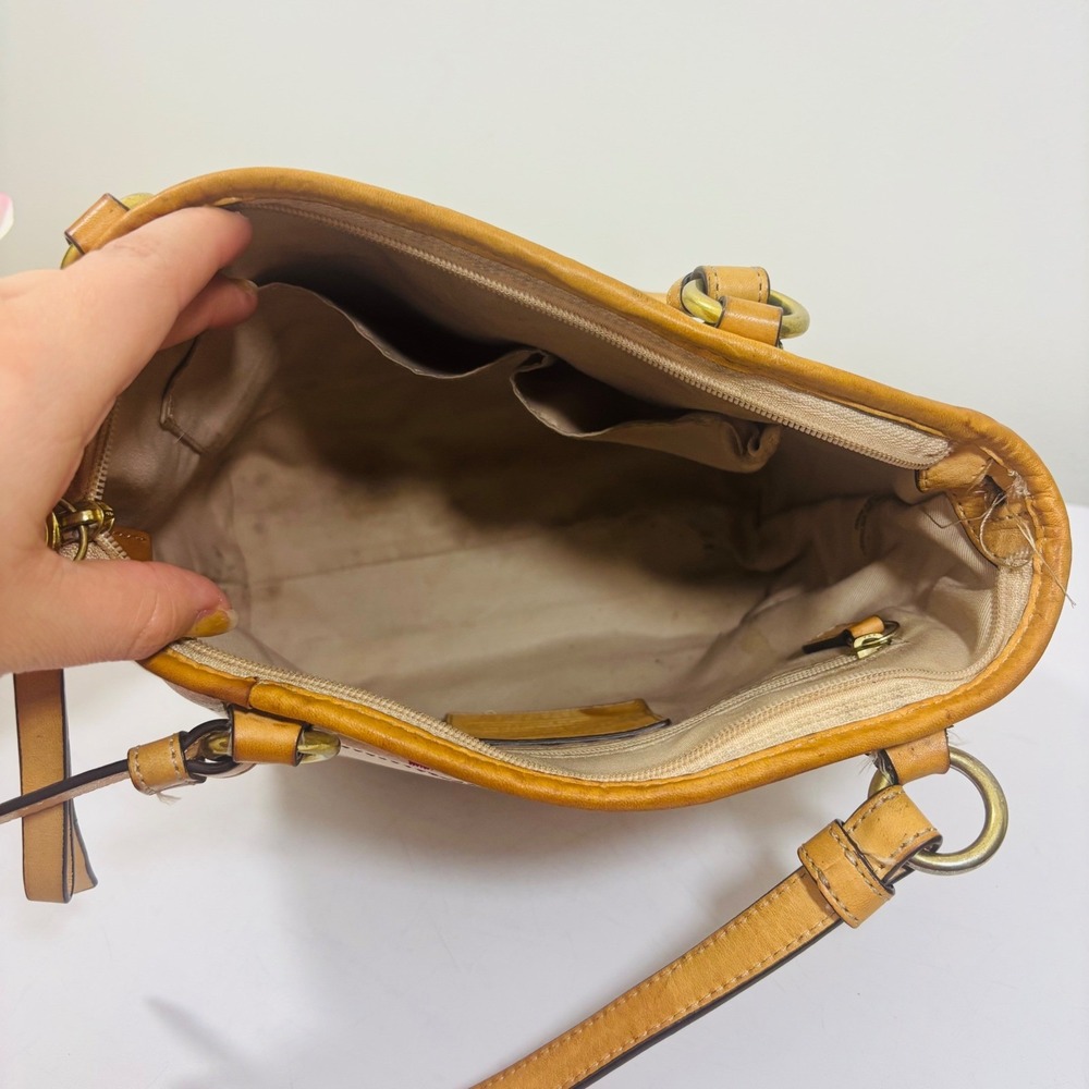 Coach Peyton Tattersall Tote Purse Handbag Ivory Plaid Multicolor - Picture 7 of 9